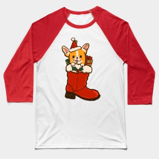 Santa Boot Corgi Baseball T-Shirt